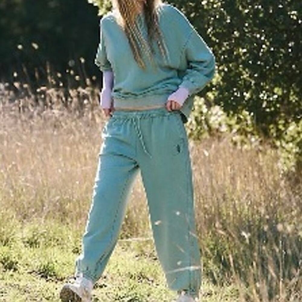 Free People Movement Oversized XL Emerald Aura All Star Sweat Suit Set Jogger
